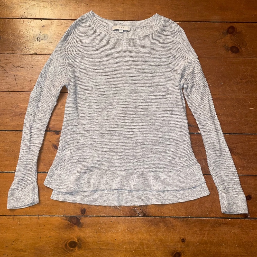 Loft Raglan Oatmeal Slub Sweater - Picture 2 of 8